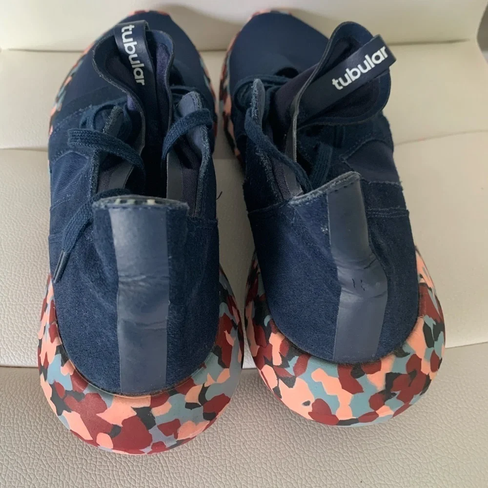 Adidas Tubular Womens Size 8.5 Navy Blue Walking Athletic Running Shoes Sneakers